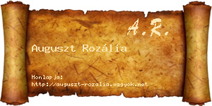 Auguszt Rozália névjegykártya